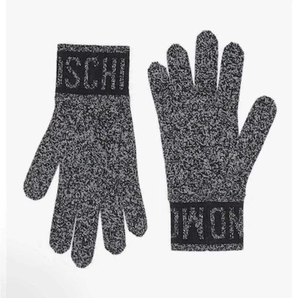 Moschino Wool-containing glitter gloves